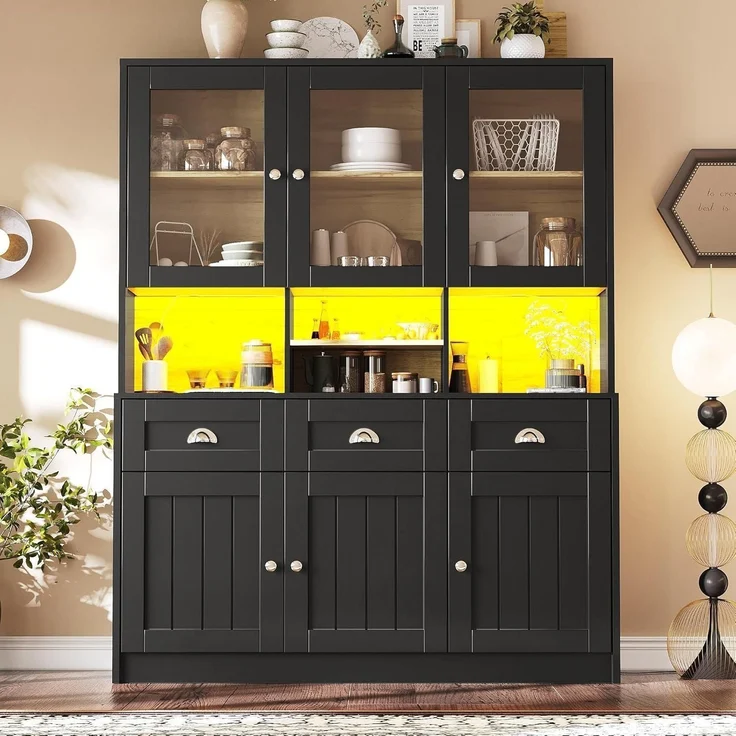 Küchenschrank Hochschrank Buffetschrank mit LED – Bild 3
