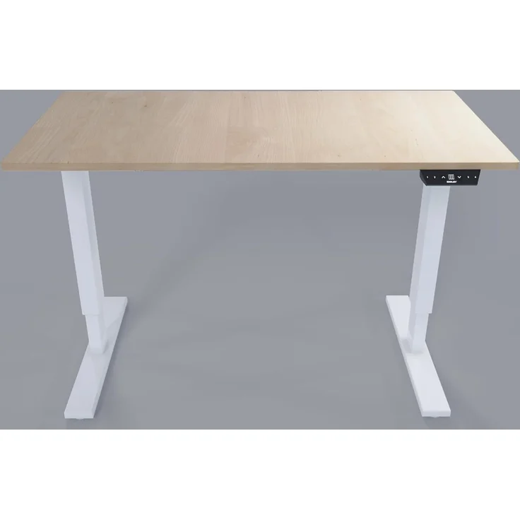 Bisley Home Tisch, Metall, Gestell 396 weiß Platte 014 ahorn, Medium