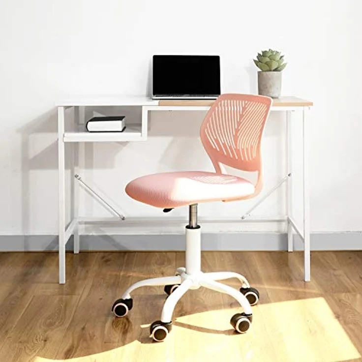 FurnitureR Kinder Schreibtischstuhl, Verstellbarer Höhendrehstuhl mit kleinem Loch Rückenlehne Design, geeignet für Kinderzimmer oder Arbeitszimmer, Rose – Bild 6