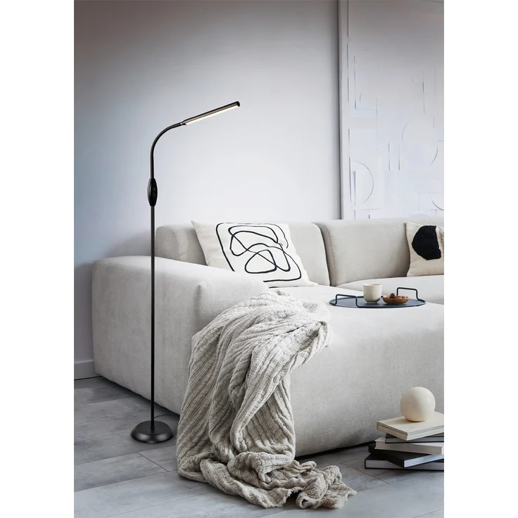 LED Stehleuchte, schwarz, Touchschalter, flexibel, H 145 cm – Bild 9