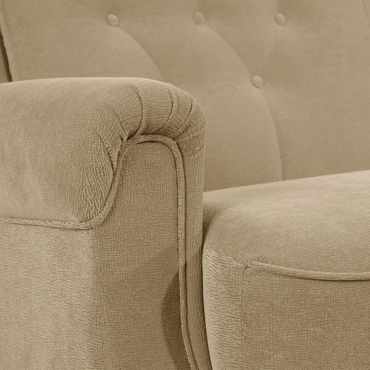 Sofa 3-Sitzer mit Bettfunktion Kaylyn Flockstoff sand – Bild 7