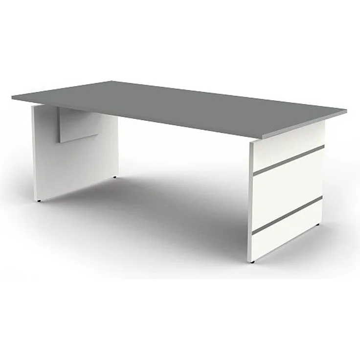 Kerkmann Schreibtisch Form 4 extragroß 200x100x68-76 cm Wangen-Gestell Grafit
