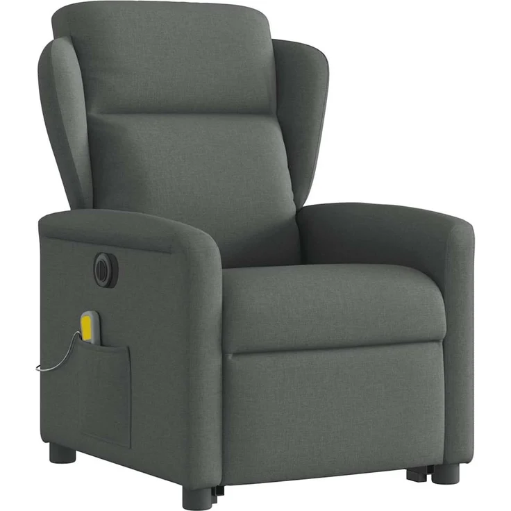 vidaXL Elektrischer Massagesessel mit Aufstehhilfe Dunkelgrau Stoff 3303165 – Bild 3