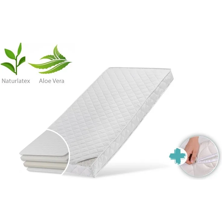 Kindermatratze LATEX DELUXE mit Aloe Vera-Bezug und zwei Härtegraden, Kids Collective, 10 cm hoch, Eco 5-zertifiziert,Naturlatex,Luxus-Matratze,Wendematratze