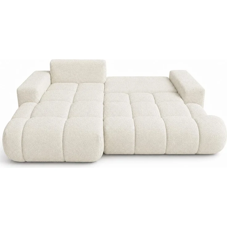 KRISAN MÖBEL Ecksofa BUBBLE in Creme mit Schlaffunktion & Ottomane links, modernes Polstersofa, 275 × 70 x 170 cm, Liegefläche 160 × 216 cm – Bild 2