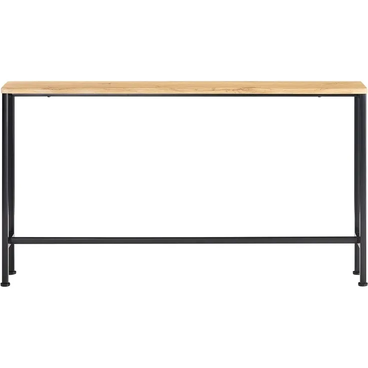 SoBuy FSB19-E Konsolentisch Flur, Metall, Pulverbeschichtung, Helle Eiche, 120 x 65 x 20 cm