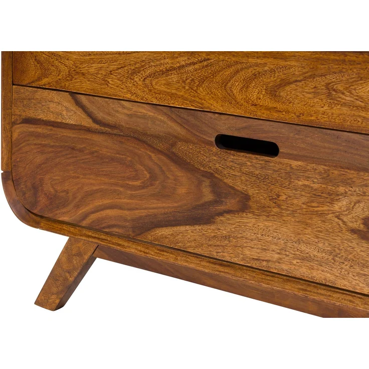 Kommode Sheesham 90 x 40 x 75 hellbraun lackiert MAILAND #103 – Bild 4