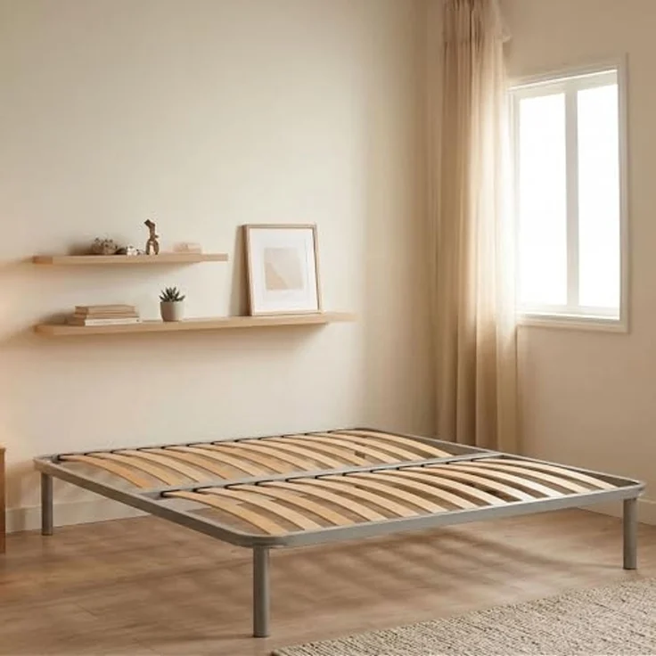 Talamo Italia - Orthopädisches Doppelbett Lattenrost Amelie, orthopädisches Untergestell aus Birkensperrholz mit 14 Lattenrosten, 100 % Made in Italy, 120 x 200 x 34 cm – Bild 1