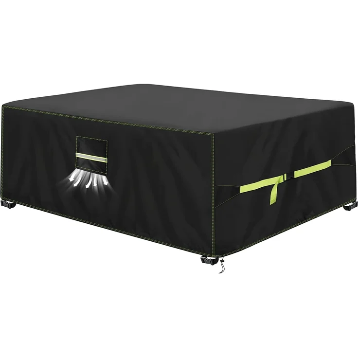 VDISRR Abdeckhaube Gartenmöbel, 420D Oxford Abdeckhauben Für Tische 242 x 162 x 100 cm,Gartentische Schutzhülle mit Belüftungsöffnungen Wasserdicht, UV-beständig, Staubfest, Winterfest für Terrassenmöbel