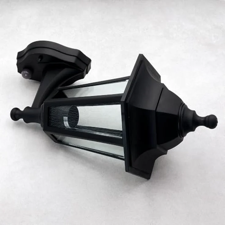 Kwazar Luminaire Außenwandleuchte ERANO.B, Vintage Außenlampe mit Bewegungsmelder E27, IP44 wetterfest, Schwarz, max. 60W für Eingangsbereich, Hauswand & Garten – Bild 4