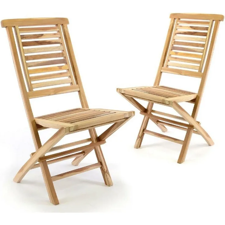 VCM Gartenstuhl Gartenstuhl klappbarer Klappstuhl Holz Teak
