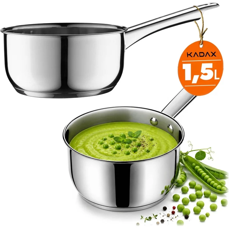 KADAX Topf Kochtopf 1,5L Induktion Stahl Gas Stahl 16cm – Bild 1