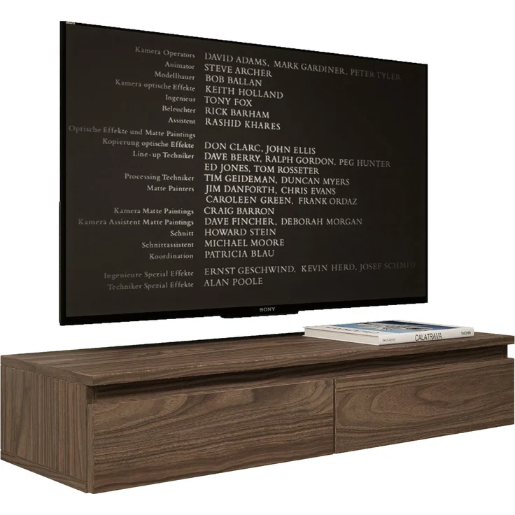 Selsey 'Bemmi Slim' - TV-Hängeboard 2-türig, Holzoptik Walnuss Wisconsin, 100 cm – Bild 6