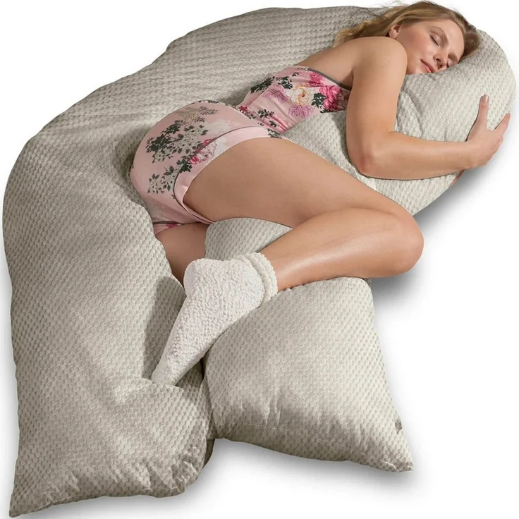 Traumreiter Seitenschläferkissen Traumreiter U Visco Kissen mit Bezug Velour Deluxe – Bild 1