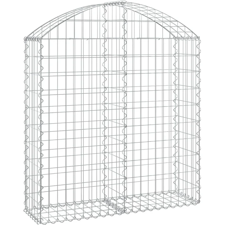 vidaXL Gabione mit Hochbogen 100x30x100/120 cm Verzinktes Eisen 153425 – Bild 2