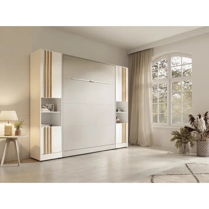 Vente-unique - RAPILI Bett Holz, Platte Beige - B 51,2 cm239,2 cm x H 225,2 cm x L 279 cm – Bild 2
