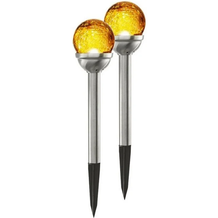 Solarleuchten Roma BUVTEC 2er Set, chrom/amber – Bild 4