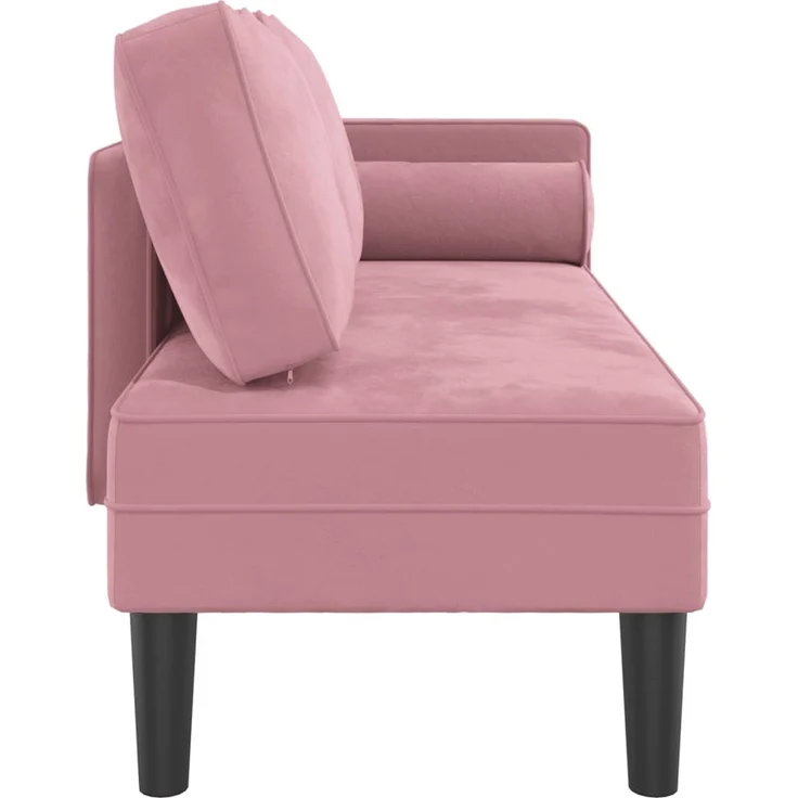 vidaXL Chaiselongue mit Kissen Rosa Samt – Bild 3