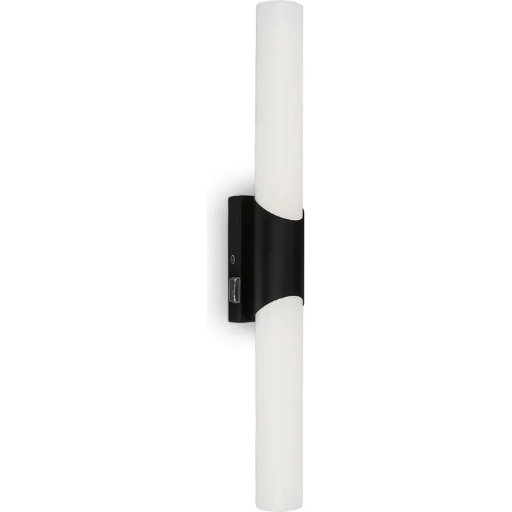 Briloner Leuchten Wandleuchte 2111-115, LED fest integriert, 2700K - Extra-Warmweiß, schwarz, Badleuchte, inkl. Schalter, neutralweiß, IP44, 47cm
