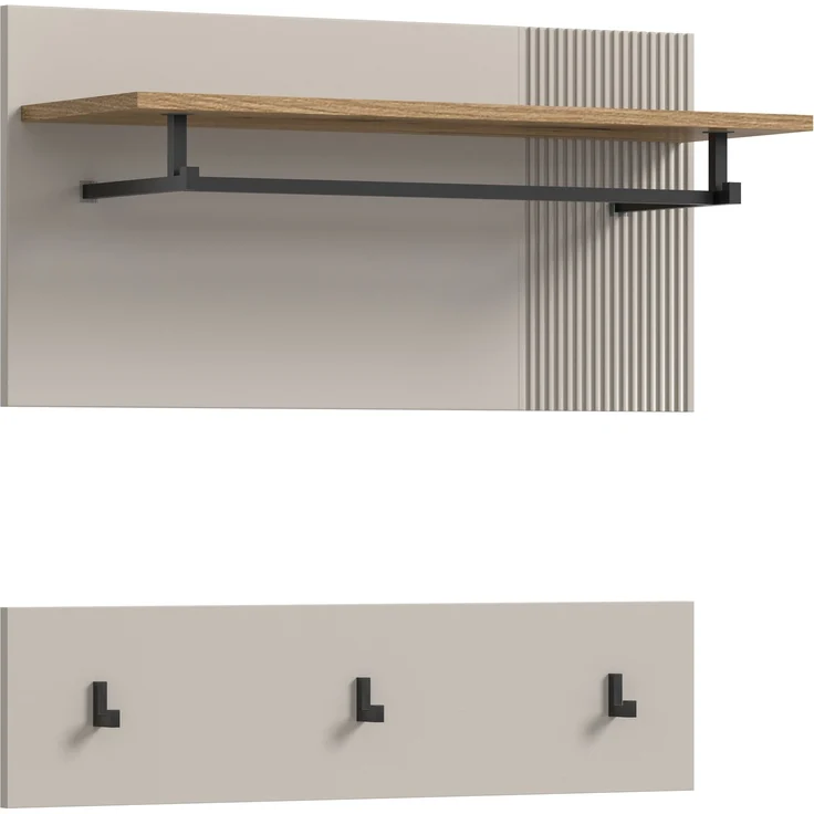 Garderobenpaneel >Slide< in kaschmir - 80x80x28cm (BxHxT) – Bild 1