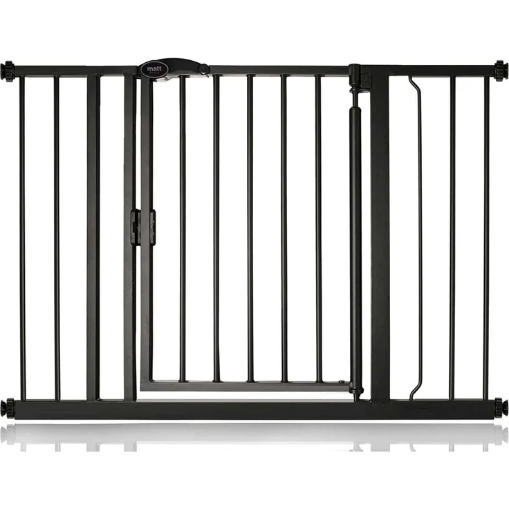 Bettacare Automatisch Schließendes Treppengitter, 103.8cm - 110.8cm, Mattschwarz, Druckmontage-Sicherheitsgitter, Babygitter, Sicherheitsschranke für Türen, Flure und Räume – Bild 1