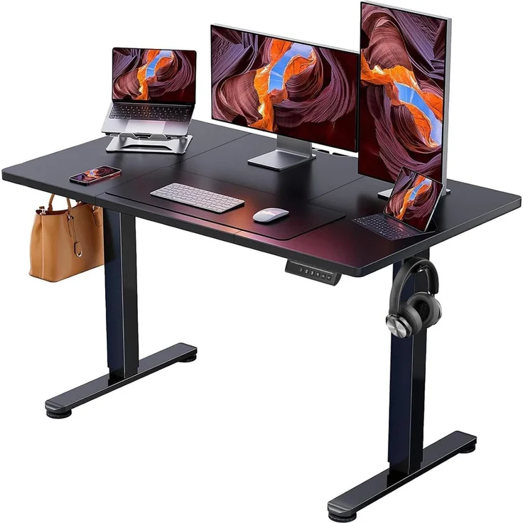 ErGear Elektrisch Höhenverstellbarer Schreibtisch 120x60 cm, Schreibtisch Höhenverstellbar mit 4-Gedächtnis-Smart-Pult für Home-Office mit Verbindungsplatte