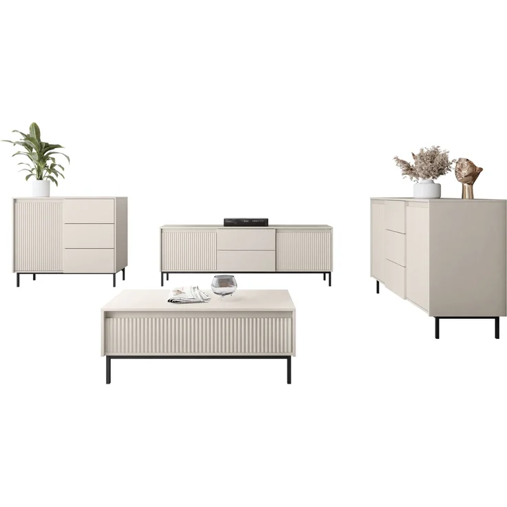 Wohnzimmer-Set Ozmi I (Farbe: Cashmere) – Bild 1