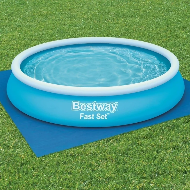 Bestway PE-Bodenplane 396x396 cm, blau, quadratisch – Bild 3