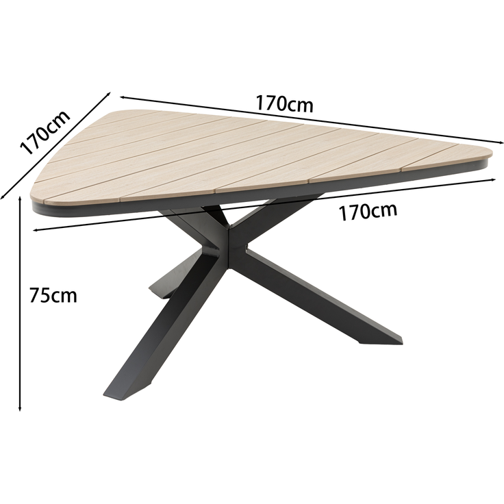 Gardissimo ARMATI Nonwood Alu-Gartentisch Gartenmöbel 170cm ( Triangel ) – Bild 10