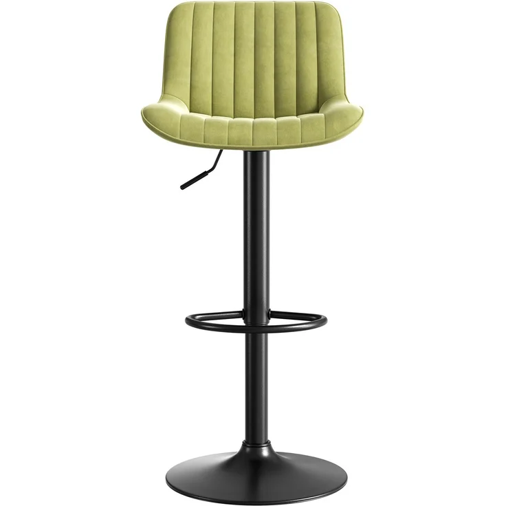 Barhocker 4er-Set, 87x47x46 cm, drehbar, grüner Samt – Bild 4
