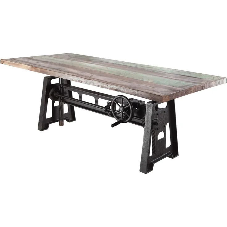 Esstisch Altholz höhenverstellbar 240x100x75-105 mehrfarbig lackiert INDUSTRIAL #25