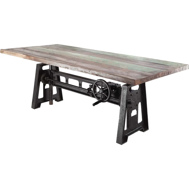 Esstisch Altholz höhenverstellbar 240x100x75-105 mehrfarbig lackiert INDUSTRIAL #25 – Bild 1