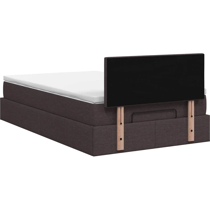 vidaXL Ottoman Bett mit Matratze Dunkelbraun 120 x 190 cm Stoff 3456312 – Bild 9