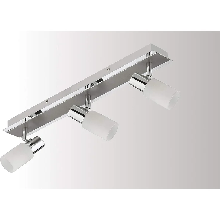 TRANGO LED Deckenleuchte, 3-flammig 2007-38 LED Deckenleuchte Chrom-Optik & Aluminium gebürstet Serie GRACE inkl. 3x G9 LED Leuchtmittel 3.000K warmweiße Lichtfarbe Badleuchte, Flurleuchte, Küchenleuchte, Schwenkbare LED Deckenlampe, Kronleuchter – Bild 1
