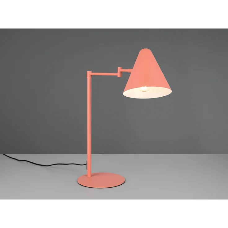 Retro Schreibtischlampe COSIMA mit Schwenkarm aus Metall Apricot, Höhe 50,5cm – Bild 3