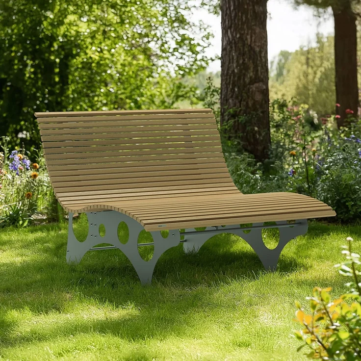 HOME DELUXE Wellenliege NIRA - Teak – Bild 1