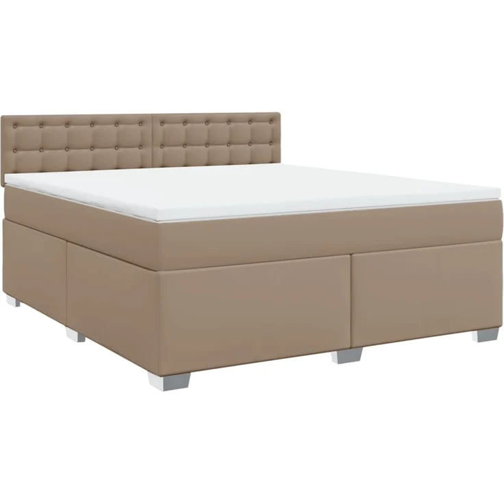 vidaXL Boxspringbett Matratze Cappuccino-Braun 180x200 cm Kunstleder 3288435 – Bild 5