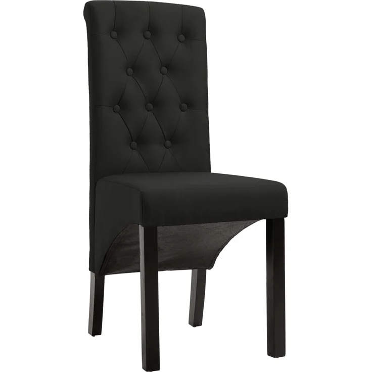 Esszimmerstühle VEDA 4er Set Schwarz Stoff | Polsterstühle Küchenstuhl Wohnzimmerstühle Essstühle bequem – Bild 3