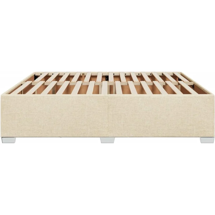 vidaXL Bettgestell ohne Matratze Creme 200x200 cm Stoff 3284504 – Bild 4