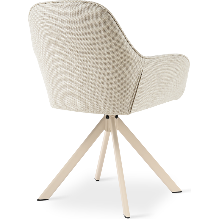 GOEURVANT 1370 Esszimmerstühle 2er-Set mit Armlehnen, 360° Drehbar, Webstoff - Beige – Bild 5