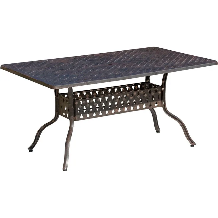 Inko Gartentisch Alu-Guss bronze Terrassentisch Form/Größe nach Wahl 120x80x74 cm
