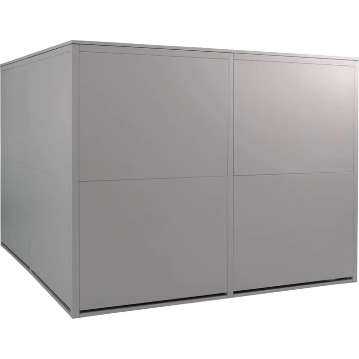 4er-Fahrradgarage HWC-L56c, Gerätehaus Fahrradbox mit Ablage, abschließbar Metall 160x222x208cm ~ hellgrau – Bild 7