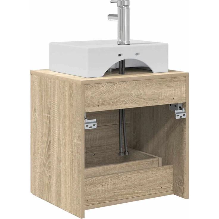 vidaXL Wandmontierter Waschbeckenunterschrank Sonoma-Eiche 890280 – Bild 5