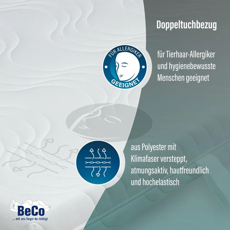 Kaltschaummatratze BeCo Marissa, 18 cm Komforthöhe, Made in Germany Größe 100 x 200 cm Härtegrad H3 (80 kg - 120 kg) – Bild 6