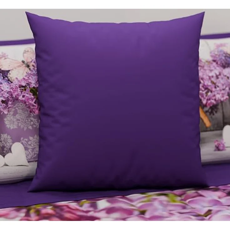 PETTI Artigiani Italiani - 2er-Set Kissenbezüge 45x45 cm, violett, hypoallergen aus Mikrofaser, 100% Made in Italy – Bild 2
