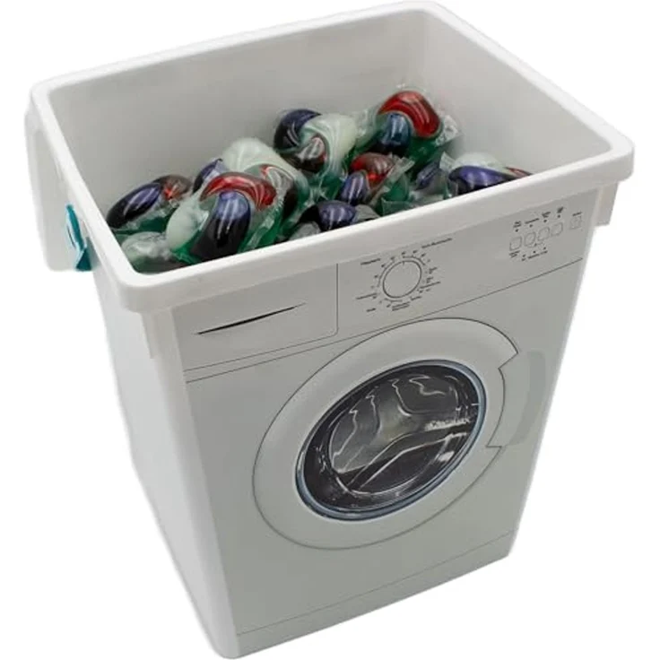 mucHome Aufbewahrungsbox Waschpulver Box mit Henkel, Waschmittel Behälter für Waschpads – Bild 5