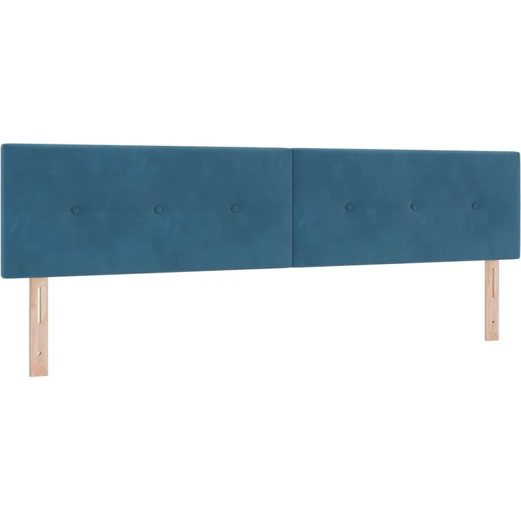vidaXL Boxspringbett mit Matratze Dunkelblau 200 x 200 cm Samt 3451749 – Bild 4