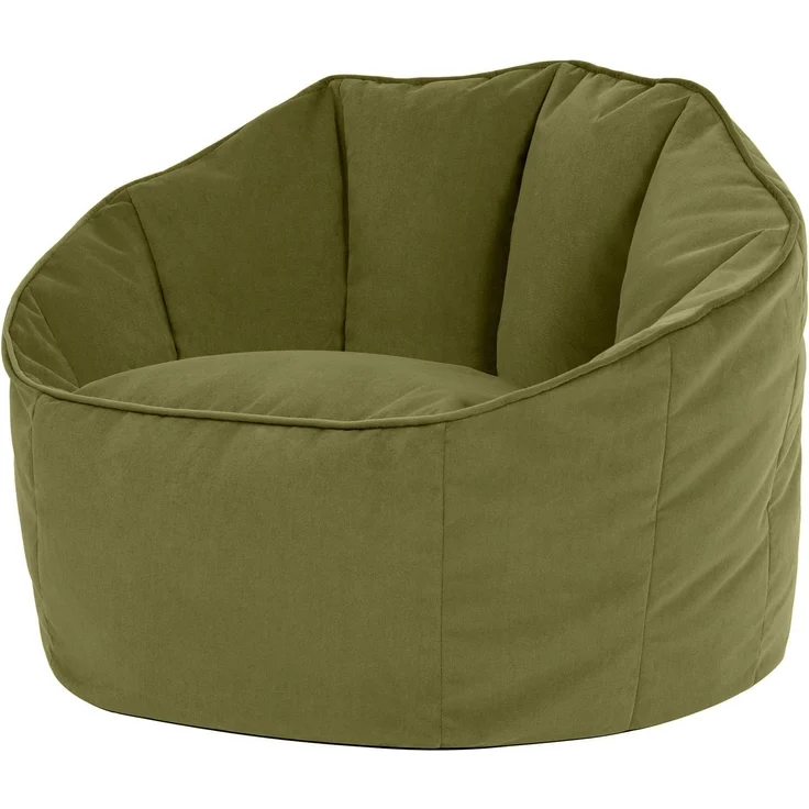Icon Sirena Samt Sitzsack Sessel mit Füllung, Grün | In Deutschland Hergestellt, Sitzsack Sessel, Flauschiger Samtstoff, Bequemer Sessel für das Wohnzimmer und Schlafzimmer