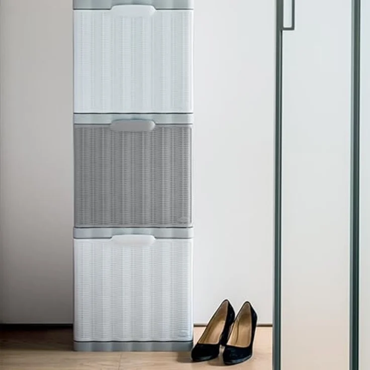 Stefanplast 30341 Schuhschrank-Box, Aufbewahren, In Rattanoptik aus Kunststoff, 40 x 30 x 40 cm – Bild 5