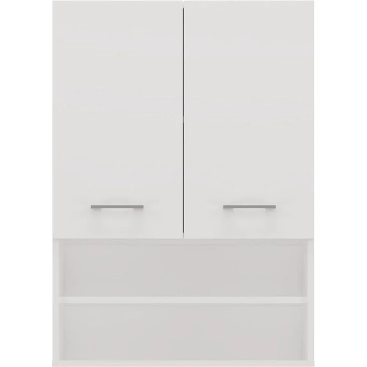 ibonto HÄNGESCHRANK Laminierte Platte Weiß 64 cm Breite, 90 cm Höhe und 30 cm Tiefe (H 90 x T 30 x B 64 cm) – Bild 1